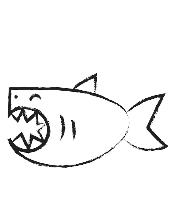 how to draw a shark